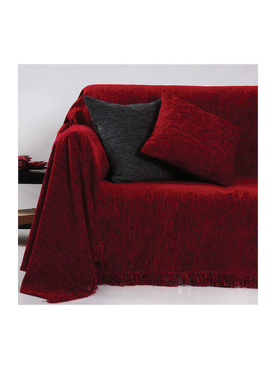 Anna Riska 1300 Three-Seater Sofa Throw Chenille 180x280cm Red