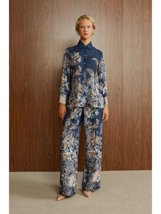 Women's Shirt Blue Roses