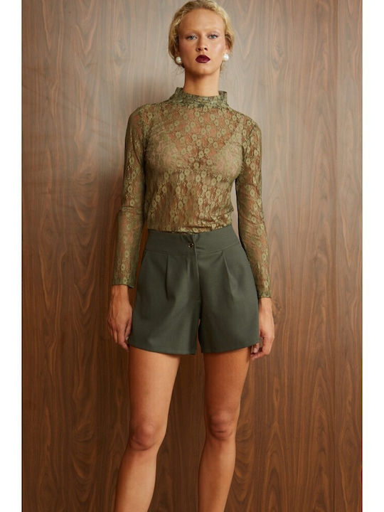 Damen-Shorts Olivgrün