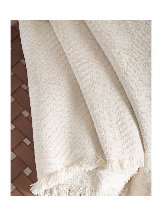 Rythmos Yard Ριχτάρι Διθέσιου Καναπέ Δύο 'Οψεων Chenille 180x240εκ. Εκρού 117-192-3036