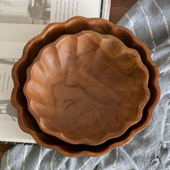 Artekko Διακοσμητική Πιατέλα Ξύλινη Καφέ 25x25x6εκ.