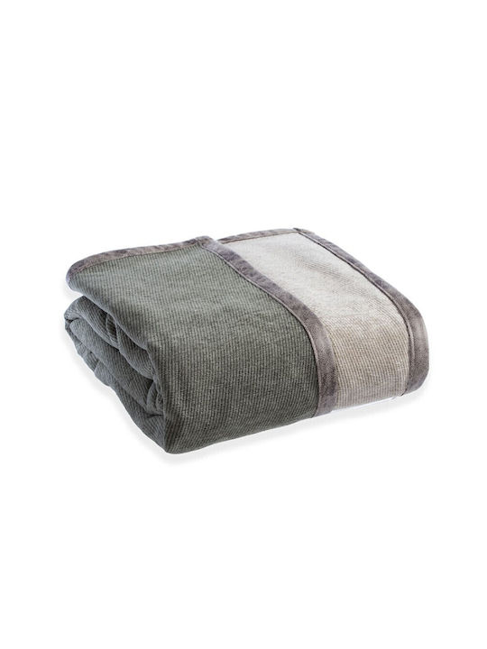 Nef-Nef Homeware New Tanger Three-Seater Sofa Throw 2 Sides 180x300cm Forest Green Ecru