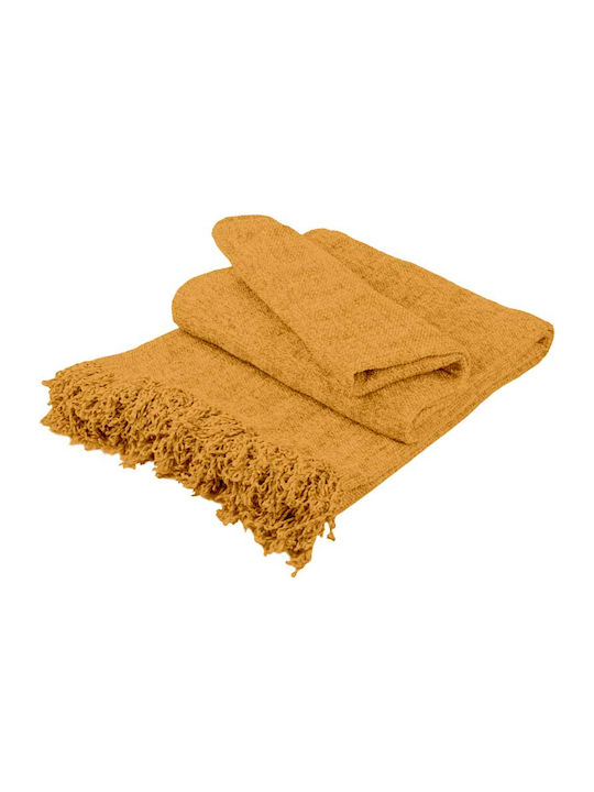 Sunshine Σενίλ 3 Ριχτάρι Πολυθρόνας Chenille 240x180εκ. Κίτρινο