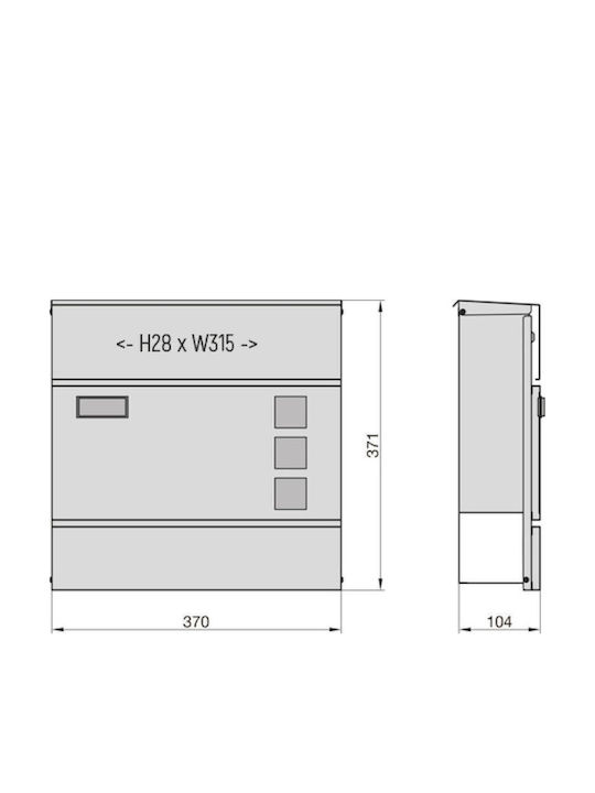Basi Bk 380m Briefkästen Für Draußen Inox In Weiß Farbe 104cm