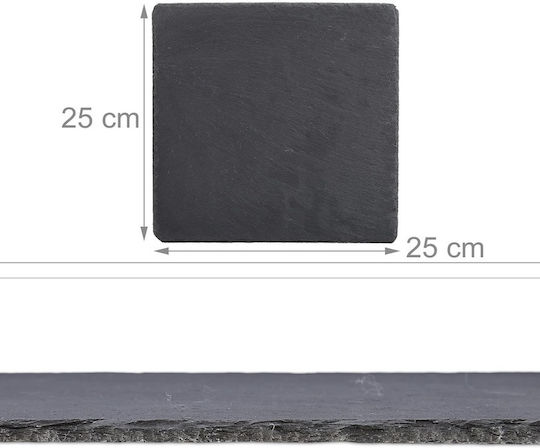 Square Commercial Serving Board of Shale 25x25cm