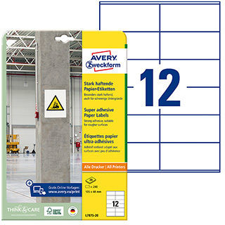 Avery Etichete Autoadezive A4 Rectangulare 105x48mm
