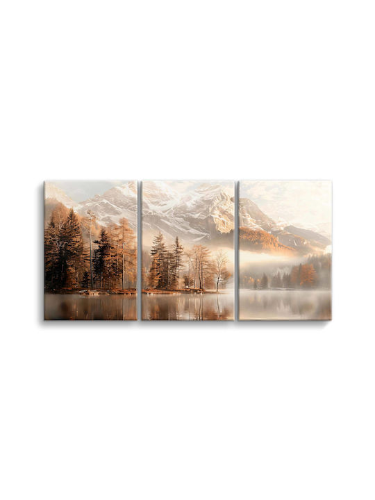 Decowalls Τρίπτυχος Πίνακας σε Καμβά 60x120cm