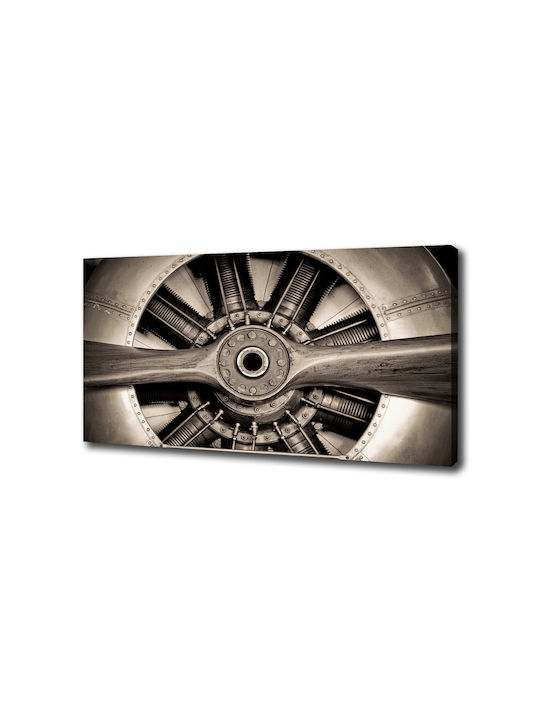 Wandbild Segeltuch Dauerhafte Dekoration Flugzeugmotor 100x50 cm