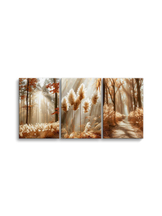 Decowalls Τρίπτυχος Πίνακας σε Καμβά 60x120cm