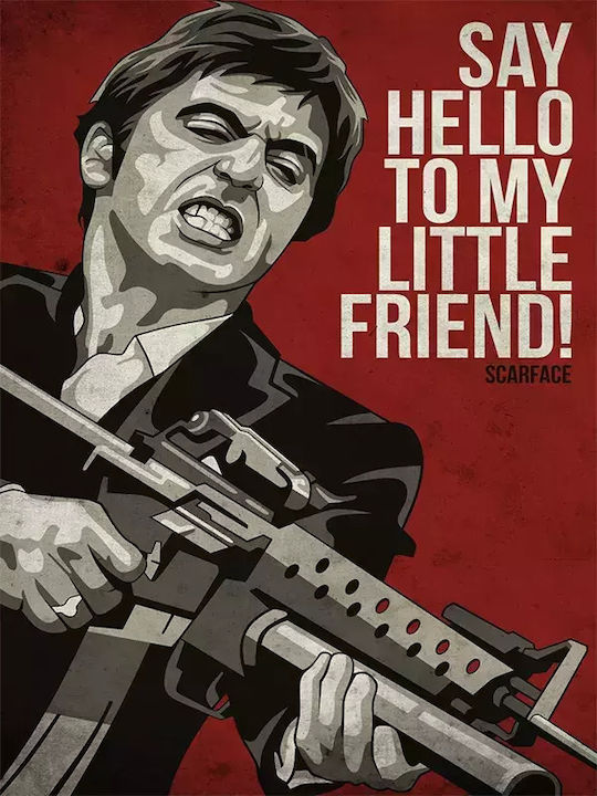 Poster Scarface Mv009 21cm X 30cm White PVC Frame 18x24