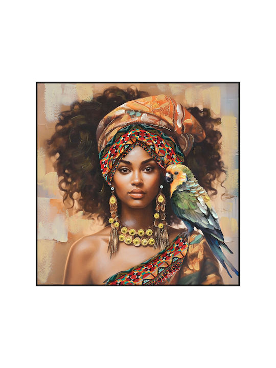 Wall Painting Square Fb94566 Black Frame-Canvas Print Female Figure 82x4.5x82cm