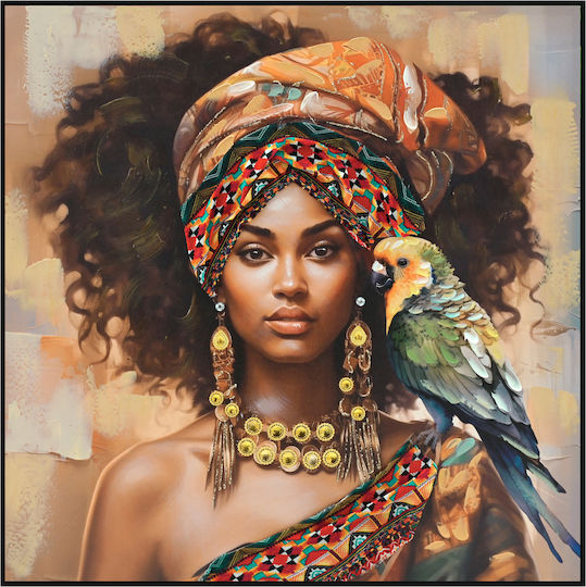Wall Painting Square Fb94566 Black Frame-Canvas Print Female Figure 82x4.5x82cm