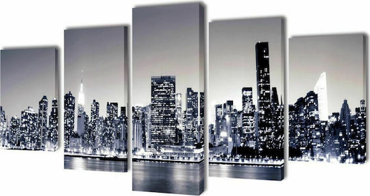 vidaXL Fivefold Painting on Canvas 200x100cm