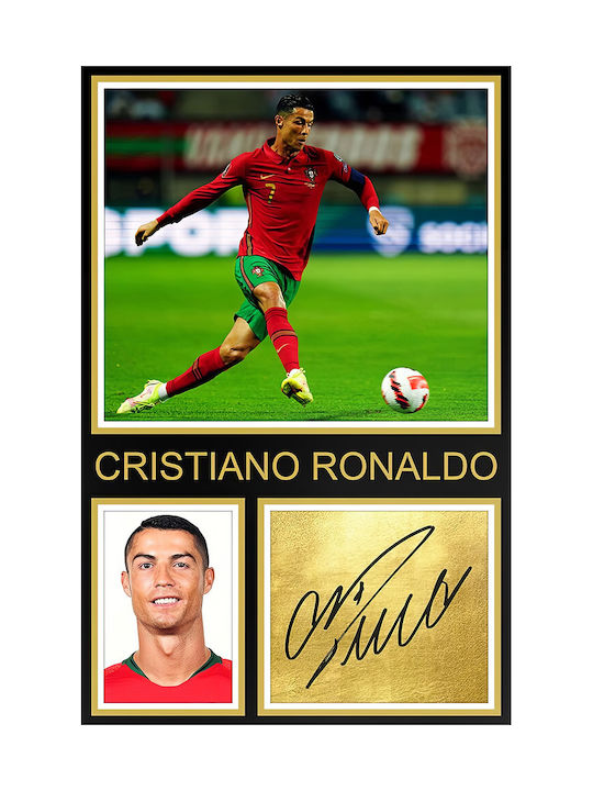 Poster Cristiano Ronaldo Sc110 30cm X 40cm Black Wooden Frame