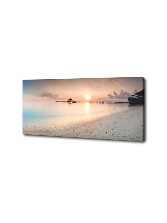 Panou De Decorare Interioară Pânză Plajă Maldive 125x50 Cm