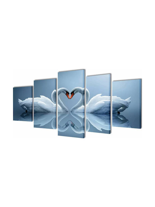 vidaXL Петкратен Картина Платнен 200x100см
