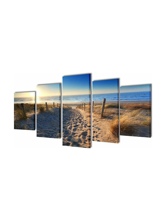 vidaXL Πεντάπτυχος Πίνακας σε Καμβά 100x50cm
