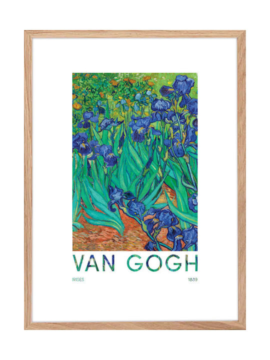 Walls Irises Rahmen Kopie von Van Gogh Holz 20x30cm