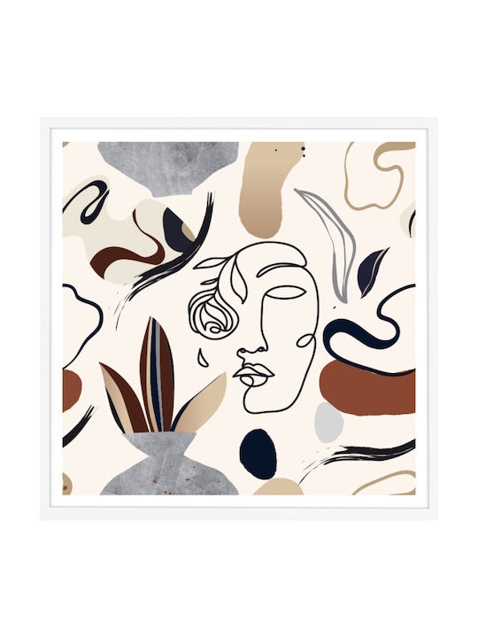 Walls Floral Face Κάδρο Ξύλινο 20x20cm