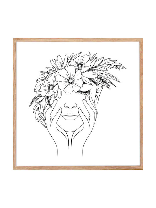 Walls Poster Πρόσωπο Κάδρο Ξύλινο 60x60cm