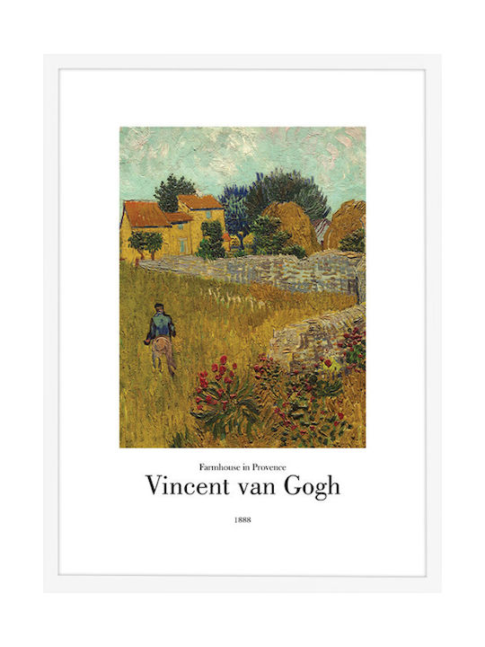 Walls "farmhouse In Provence" Rahmen Kopie von Van Gogh Papier 20x30cm