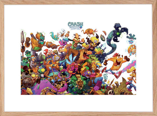 Walls Crash Bandicoot It's About Time Дървена Естествена Рамка 20x15 cm
