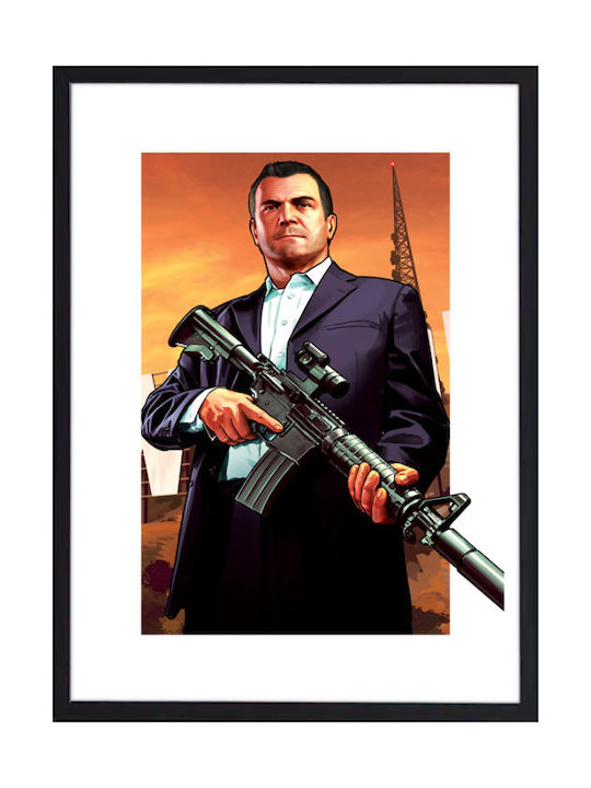 Walls Michael De Santa Κάδρο Ξύλινο μαύρη κορνίζα 50x70cm