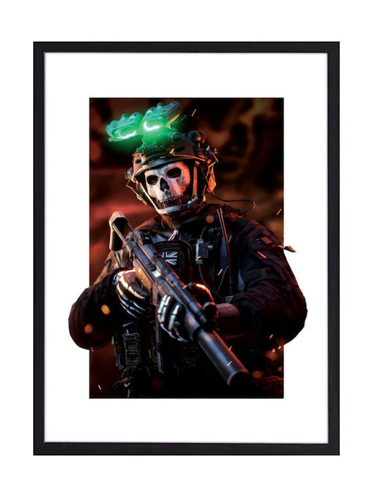 Walls Simon "ghost" Riley Рамка Дърво Черна рамка 15x20см