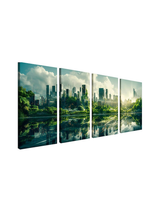 Naklejkomania Fourfold Painting on Canvas 60x120cm