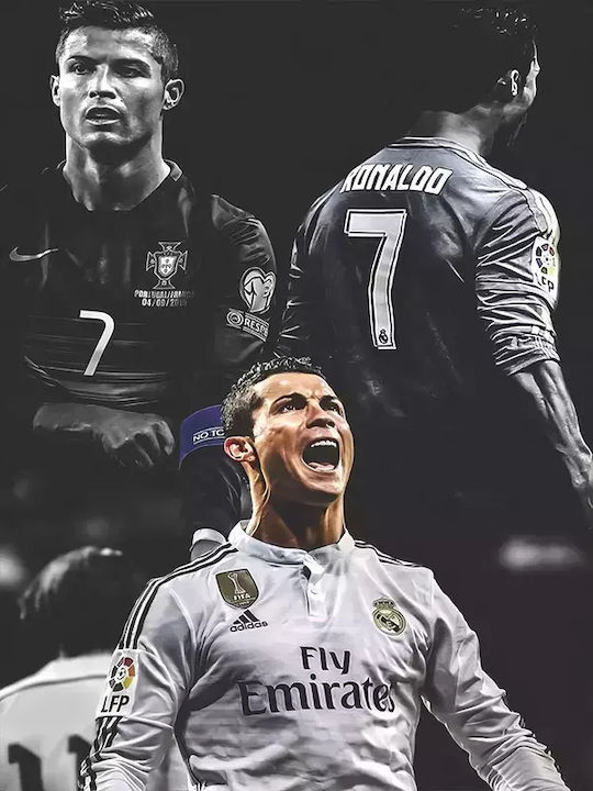 Poster Cristiano Ronaldo Sc034 30cm X 40cm Black Wooden Frame