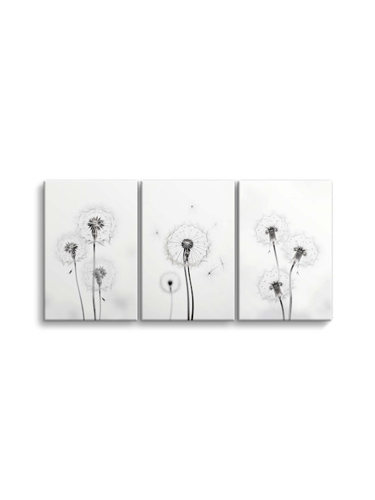 Leinwandbilder Wohnzimmer Modernes Triptychon Schwarz-Weiß 60x120cm