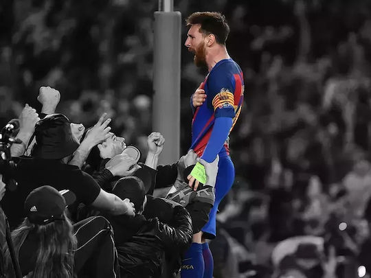 Poster Messi Barca Sc037 21cm X 30cm White Frame Pvc 18x24