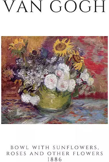Poster Van Gogh Bowl Flowers Art007 21cm X 30cm Λευκό Κάδρο Pvc 18x24 Poster Van Gogh Bowl Flowers Art007 21cm X 30cm Λευκό Κάδρο Pvc 18x24