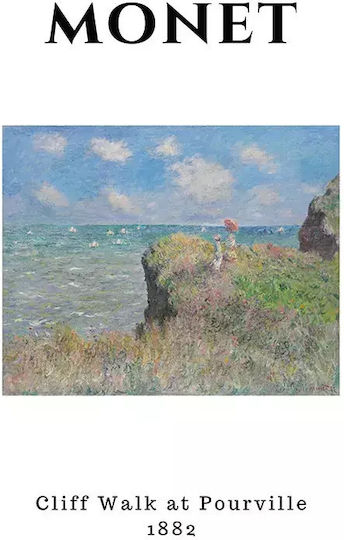 Poster Monet Cliff Walk At Pourville Art009 21cm X 30cm Λευκό Κάδρο Pvc 18x24