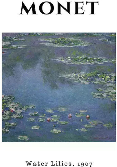 Poster Monet Waterlillies Art013 21cm X 30cm Λευκό Κάδρο Pvc 18x24