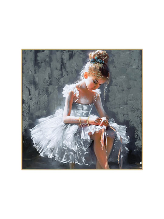 Wall Painting Fb94568 Beige Frame-Canvas Print Girl Image 82x4.5x82cm
