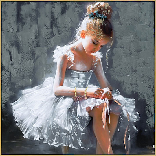 Wall Painting Fb94568 Beige Frame-Canvas Print Girl Image 82x4.5x82cm