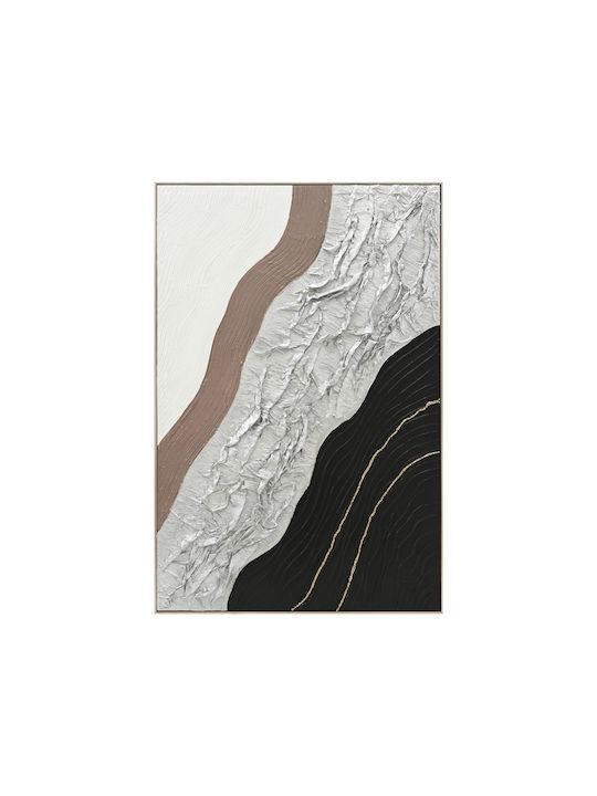 Wall Painting Abstract Fb94553.02 Frame Beige-canvas-handmade 82x4.5x122cm