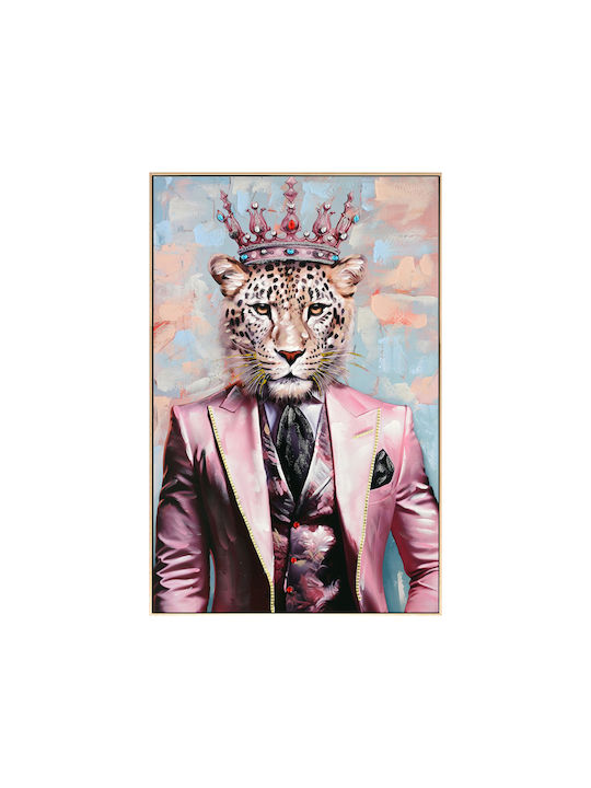 Wall Painting Fb94540 Beige Frame-Canvas Print Leopard 82x4.5x122cm