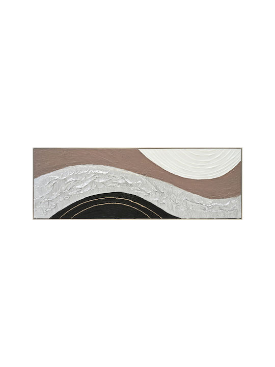 Abstract Wall Painting Fb94552.02 Frame Beige-canvas-handmade 152x4.5x52cm