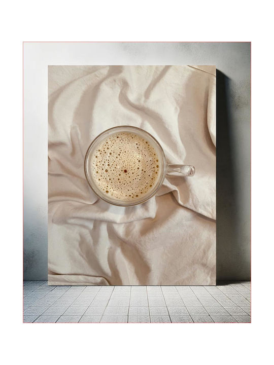 Πίνακας Coffee On White Fabric Καφές Λευκό Ύφασμα 80x120