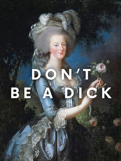 Quote Poster Don't Be A Dick Pst25195 21cm X 30cm Μαύρο Ξύλινο Κάδρο
