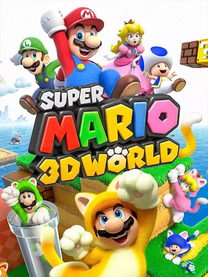 Плакат за игри Super Mario 3D World Gm182 30см X 40см Премиум черна дървена рамка