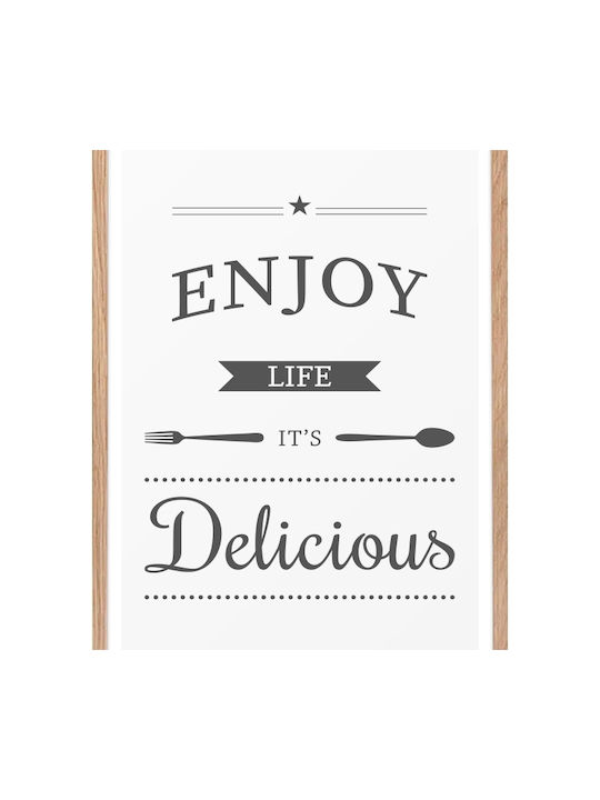 Αφίσες Poster Η Животът Е Вкусен Поставка Рамка от Дърво Свещен 70x100cm
