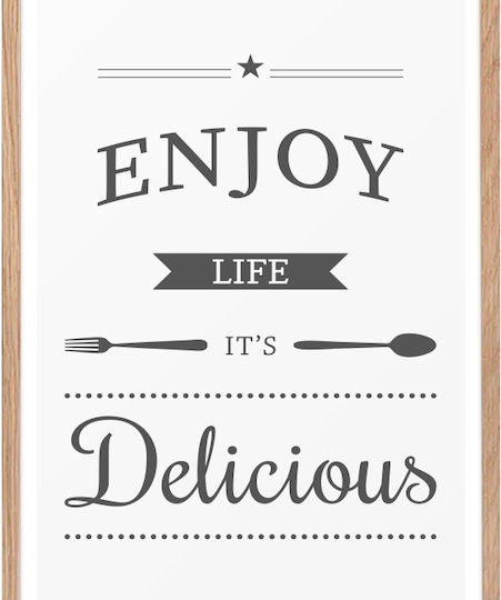 Αφίσες Poster Η Животът Е Вкусен Поставка Рамка от Дърво Свещен 70x100cm