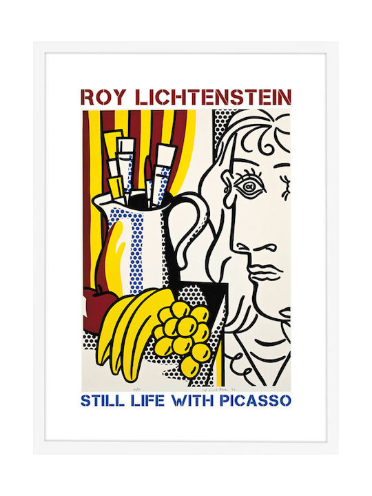 Poster Still Life Picasso Poster White Pine Wood Frame 40x50cm