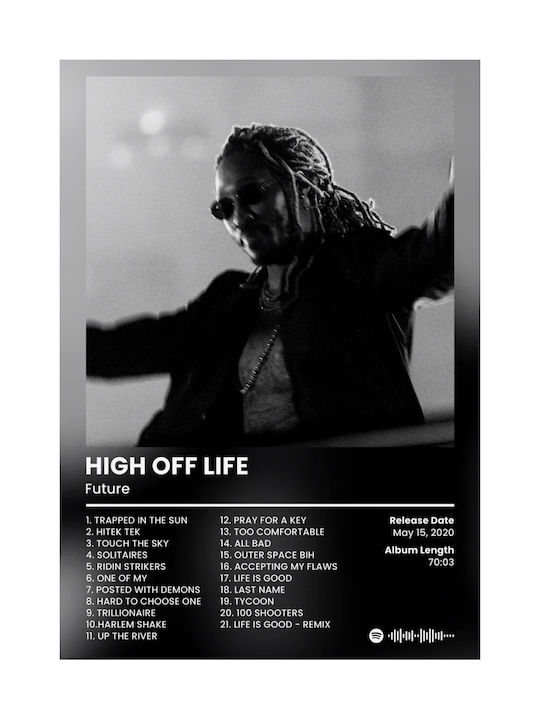Music Poster Future High Off Life Ms144 21cm X 30cm White Frame Pvc