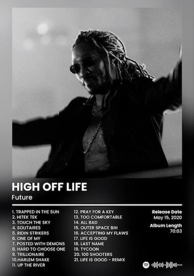 Music Poster Future High Off Life Ms144 21cm X 30cm White Frame Pvc
