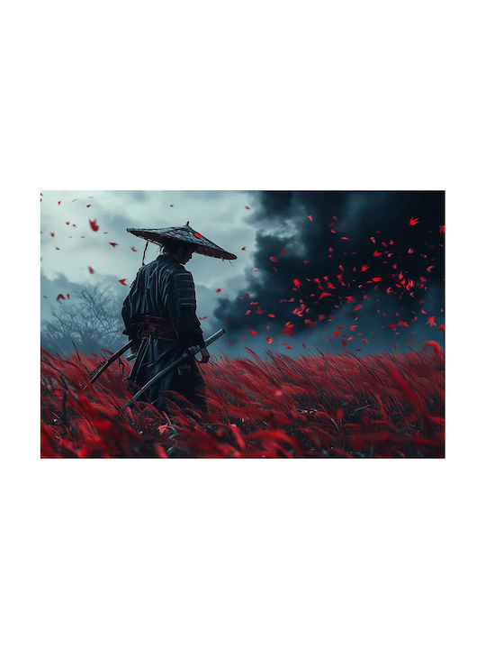 Gaming Poster Ghost Tsusima Gm2359 30cm X 40cm Κάδρο Φυσικό Ξύλου Μπεζ