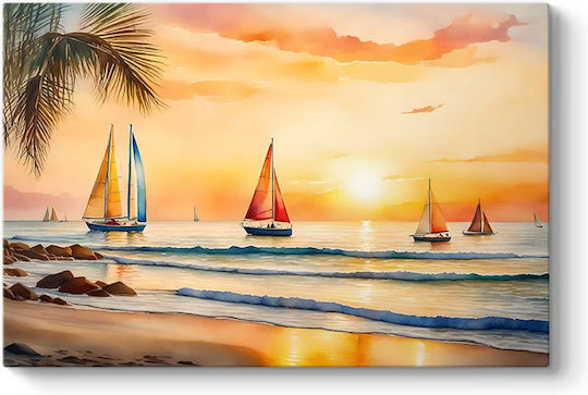 Megapap Tropical Sails At The Sunset σε Καμβά 100x70 cm